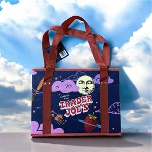 Trader Joe's Blue and Red Tote Bag